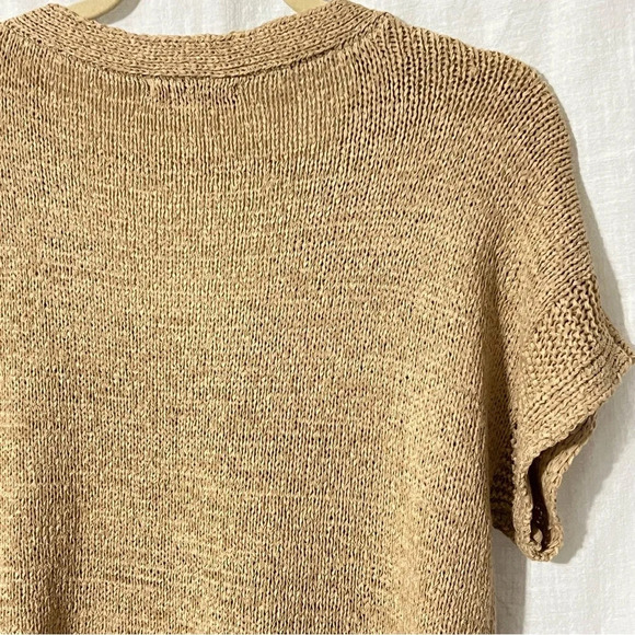 Cable & Gauge Women's Sweater Vest Size M Tan Cap sleeve Pullover - Picture 4 of 7